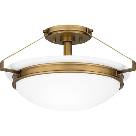 Quoizel Elderwood 2-Light Weathered Brass Semi-Flush Mount QSF5581WS